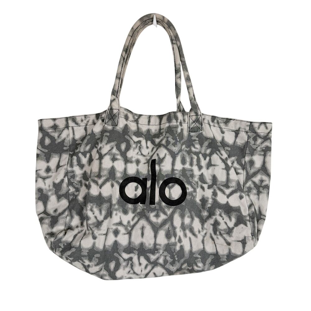Alo Yoga Gray Tie Dye Tote Gym Bag Cotton